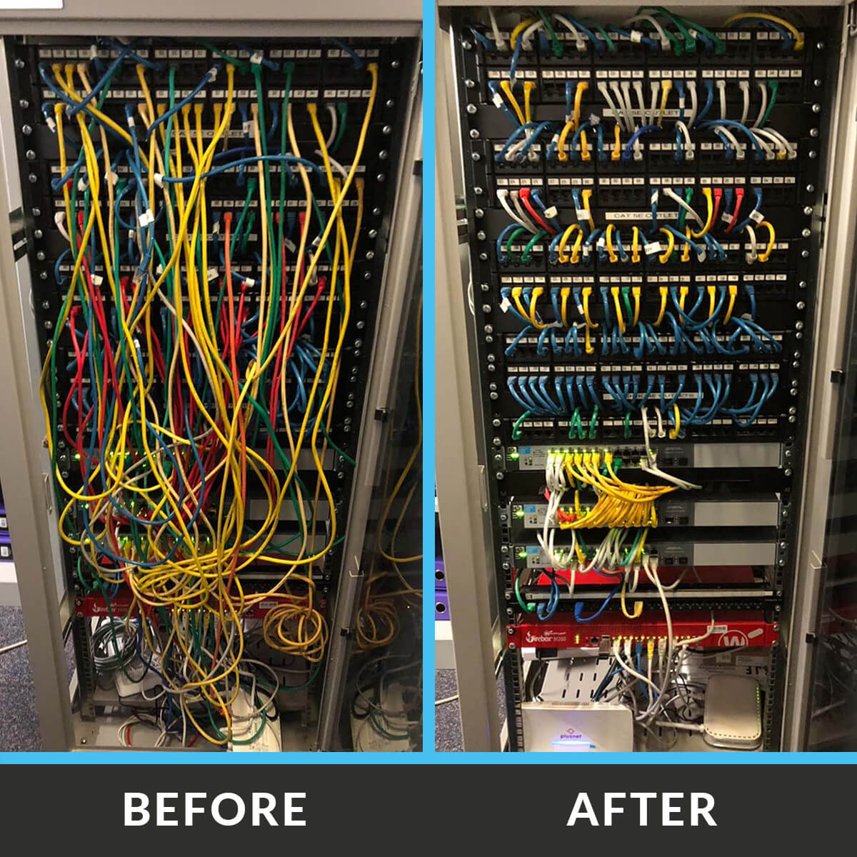 Riorganizzazione armadi rack